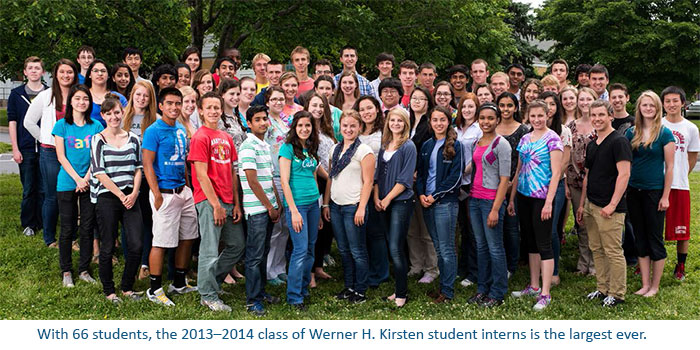 Photo of the 66 incoming student interns