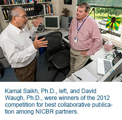 Photo of Kamal Saikh, Ph.D., left, and David Waugh, Ph.D.