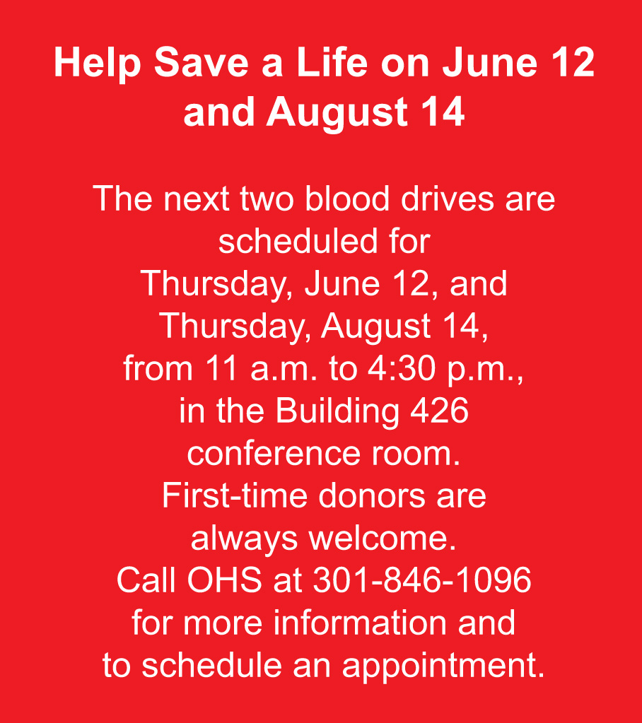 Blood drive announcement.