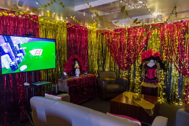 The gaudy Vegas-style employee lounge in Building 362. (Photo by Samuel Lopez)