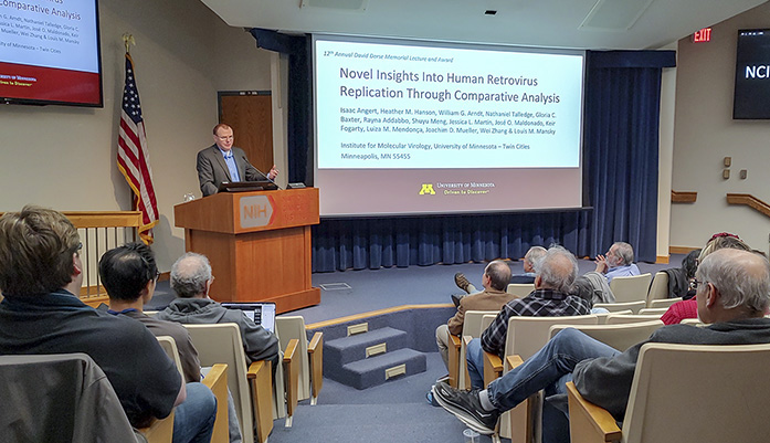 Louis Mansky, Ph.D., delivers the memorial lecture, “Novel insights into human retrovirus replication through comparative analysis.”
