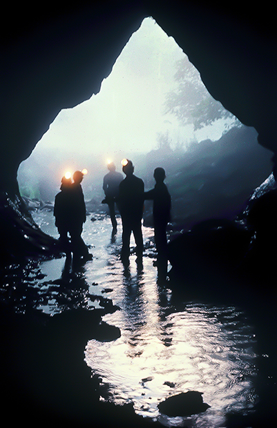 One of Hatfield’s spelunking expeditions in West Virginia. (Image contributed by Dolph Hatfield.)