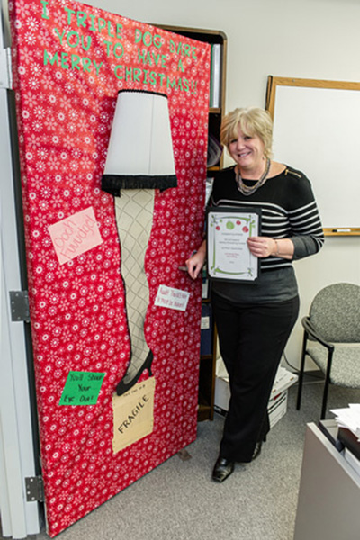 First place, Goofiest Door, was awarded to Ginny Whipp for “A Christmas Story.”