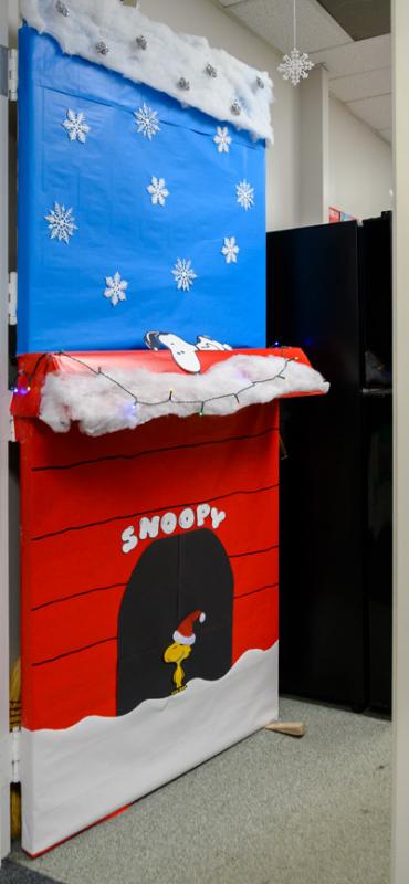 Snoopy and Woodstock share a relaxing snowy day in Building 542’s “A Charlie Brown Christmas”