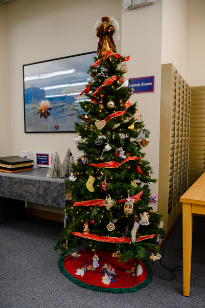 The Scientific Library’s version of an old-time Christmas tree