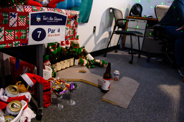 Some of the course’s holes, such as “Elf on a Bender,” were parodies of holiday traditions