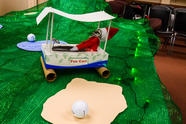 Building 430’s “Foe Cart” and miniature golf course—a jab at their friends in 362