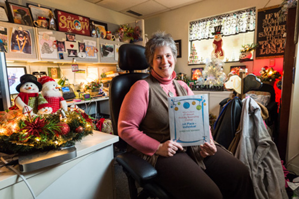 Courtney Kennedy won the first-place individual award in the Holiday Decorating Contest.