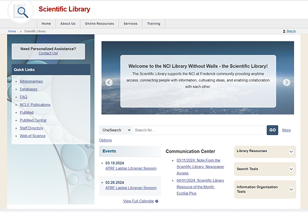 From card catalogs to the internet, the Scientific Library continues to evolve and improve. The new website is one of the latest improvements.