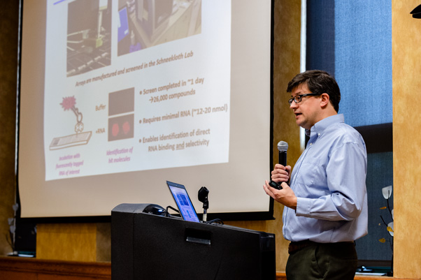 John “Jay” Schneekloth Jr., Ph.D., NCI at Frederick, was one of three scientists who spoke at the National Interagency Confederation for Biomedical Research forum.