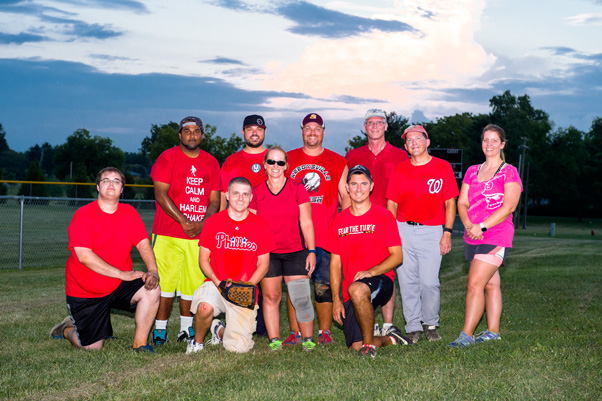 The Red Team (left to right): Tyler Booth, Brad Wiley, Jason Ellis, Shawn Wirth, Deb Householder, Chris Ohler, Matt Hohn, Dave Heimbrook, Dom Esposito, and Jamie Rodriguez.