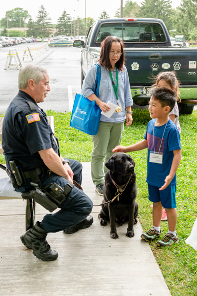 Children could meet the National Institutes of Health police dog and its handler throughout the day.