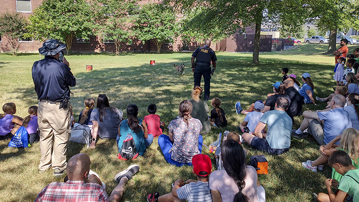 Some programs and activities showed other ways to apply scientific principles. For instance, the NIH Police K9 unit gave the audience a quick look at how law enforcement works with four-legged officers to search for contraband.