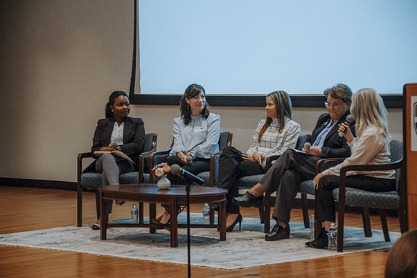 The panel gave four women scientists a chance to share their experiences and offer advice to those in the audience. (Photo by Alexandra Edwards)