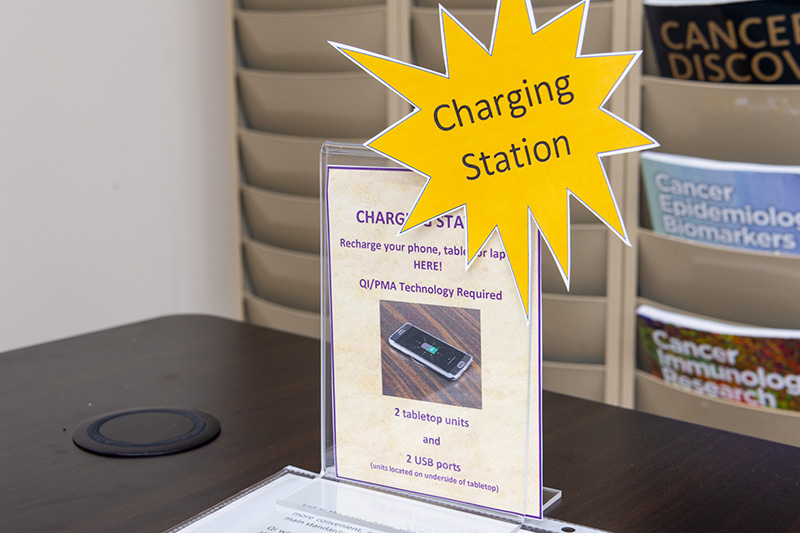 New tabletop charging stations are available so you can charge your phone while you browse or work.