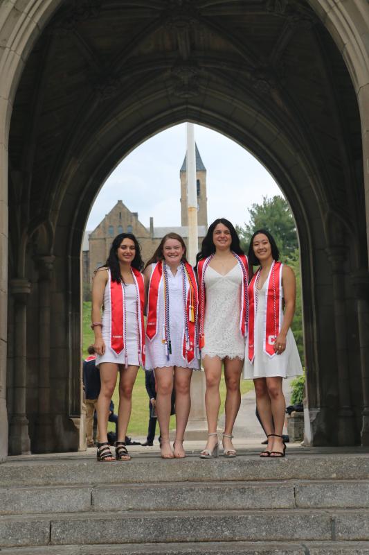 Lea Jih-Vieira (right) with friends during her graduation from Cornell University. (Photo provided by Jih-Vieira.)