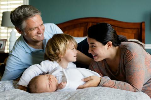 A stock photo of a family