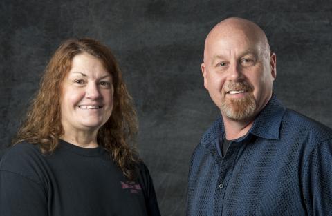 Portrait of a woman and a man.