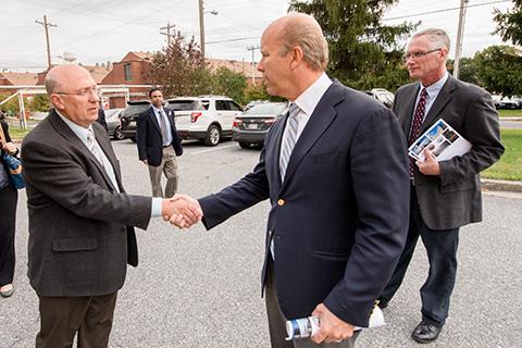 Two men shaking hands