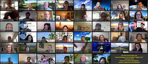 A collage image of participants at the digital twin virtual ideas lab