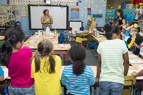 Elementary Outreach Program volunteers teach a class at Walkersville Elementary School.