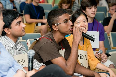 Students participating in the Jeopardy Tournament