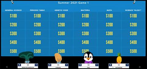 virtual jeopardy game board