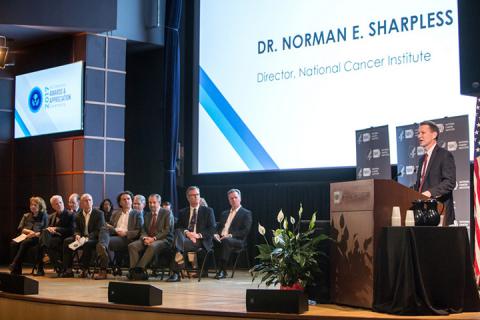 NCI Director Dr. Norman E. Sharpless says a few words at the NCI Director’s Awards & Appreciation Ceremony. 
