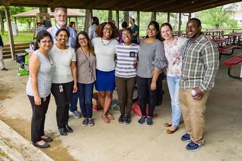 Trainees, senior investigators, scientists, and administrative staff mingled at the FDC mixer. 