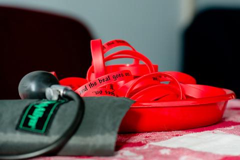 A group of red items for American Heart Month