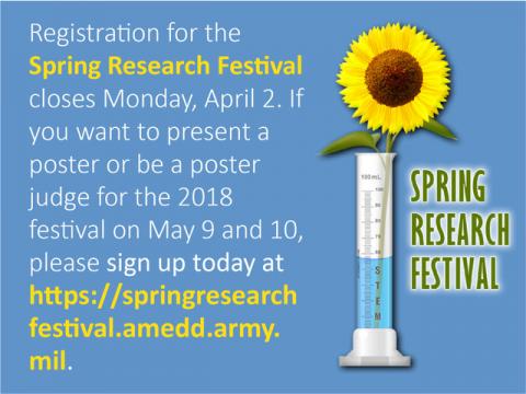 The Spring Research Festival will be held on May 9th and 10th. 