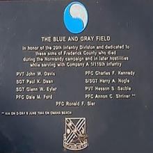 Plaque Honoring Nine Local Soldiers Lost in Normandy Campaign