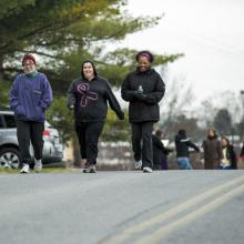People walking at the Take A Hike event