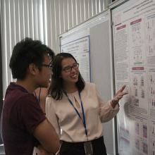 Students interact at the 2017 Student Poster Day event.