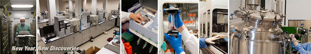 2022 New Year, New Discoveries: Images of scientists conducting experiments and various lab equipment