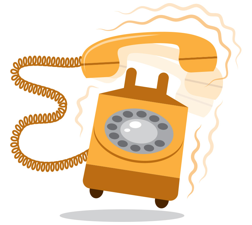 Drawing of telephone ringing. Click for more information about the Help Desk's support for phone-related issues.