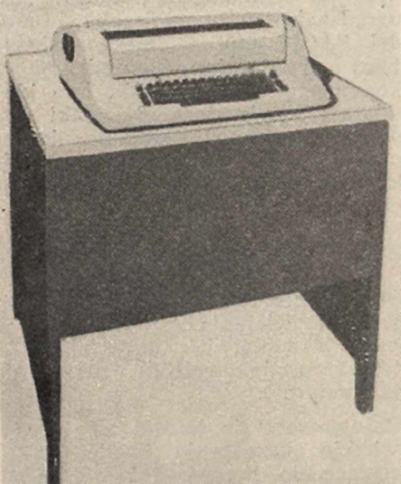 Scanned trade image of the IBM 2741 terminal, like the one the Scientific Library had in the 1970s. (Public domain.)