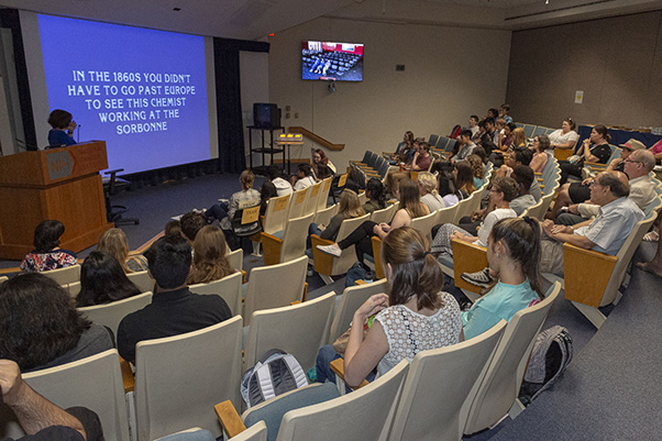The Student Science Jeopardy! Tournament was still drawing a crowd in 2019. That year was the last to be held in person. Afterward, the competition moved to an online format. (Photo from the SPGM archive.)