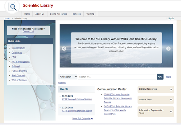 The shift to the Library Without Walls operating model and website marked a tremendous achievement at the end of the Scientific Library’s history. (Image by NCI.)