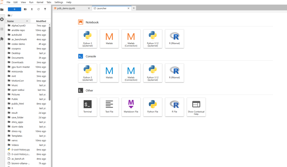 Jupyter notebook front page