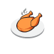 Clip art of a baked chicken